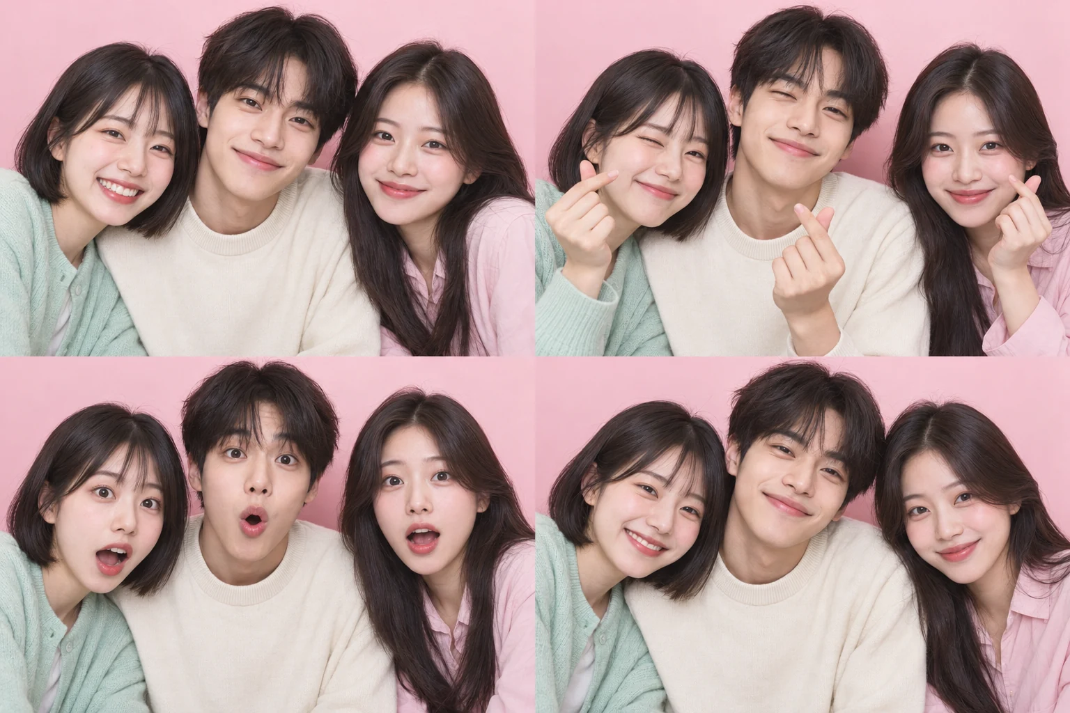 Illustrative result: the student friends together in a shared photo-booth sheet